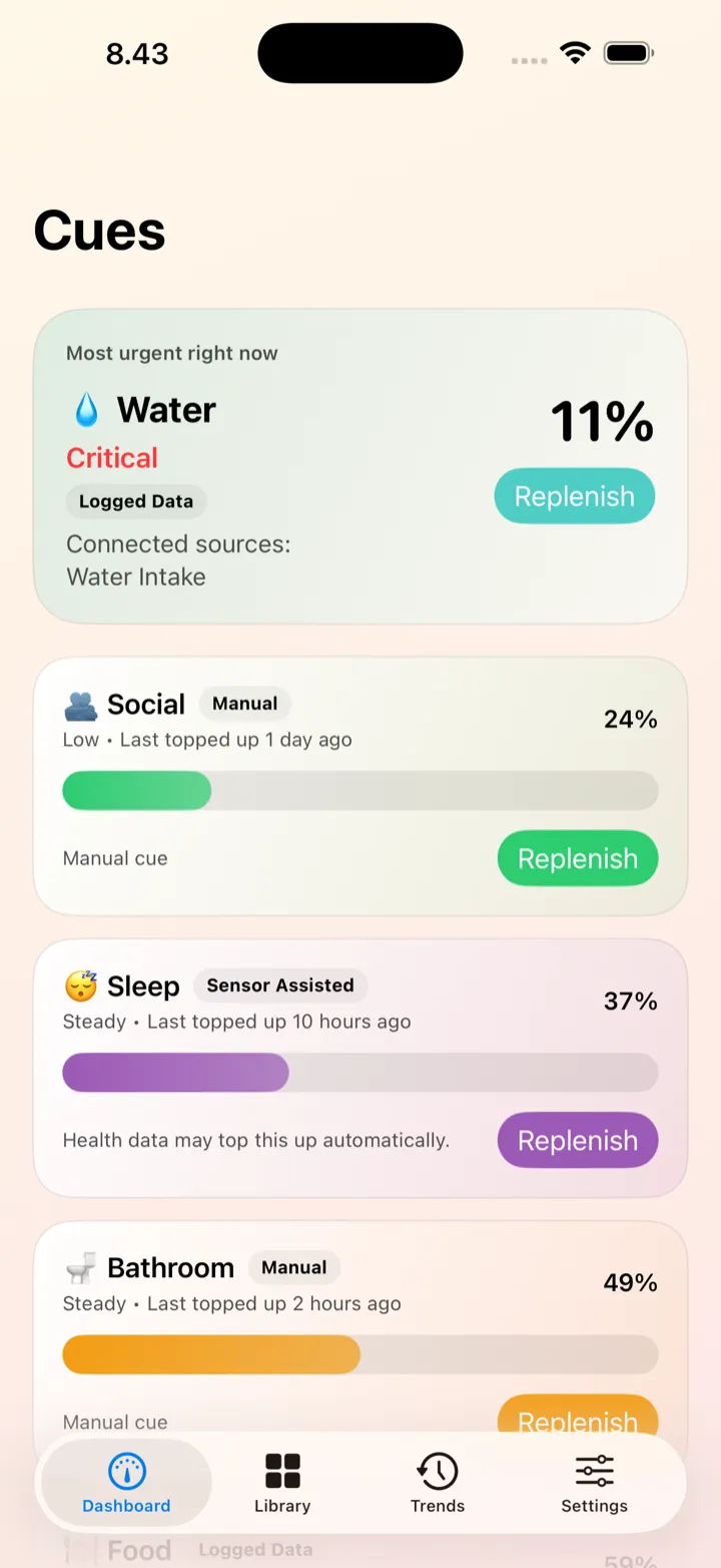 Cues app screenshot