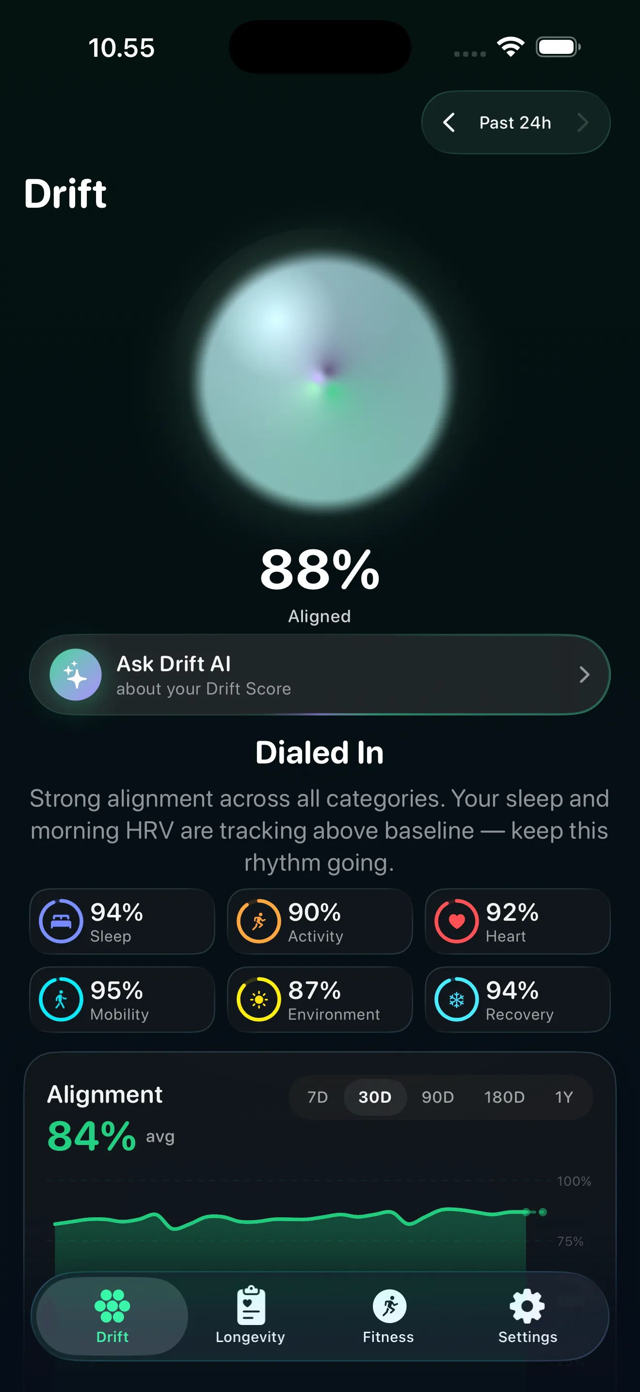 Drift home — daily Drift score