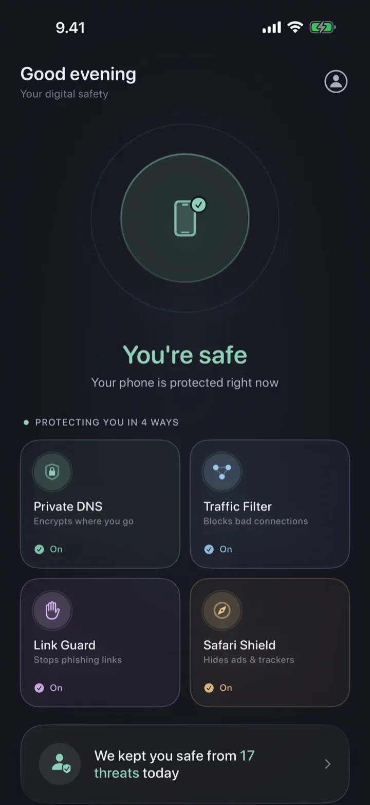Kilpi Guardian dashboard