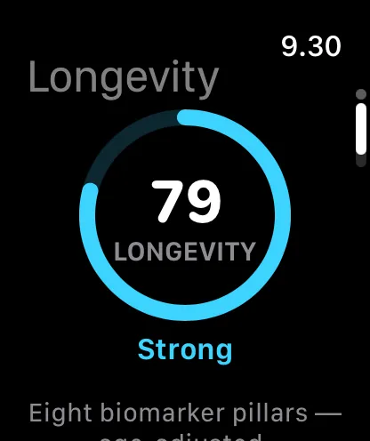 Longevity Score on Apple Watch